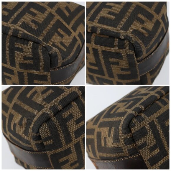 FENDI Zucca Canvas Vanity Hand Bag Black Brown Auth 150140 - Picture 14 of 16